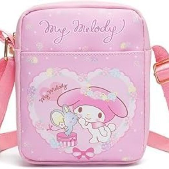 Cute cartoon-themed mini crossbody shoulder bag in My Me color with zipper closu - Picture 1 of 5
